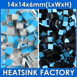 HEATSINK FACTORY 20pcs Aluminum Computer Cooler Radiator Heat Sink 14x14x6mm for Various Pi Heat Dissipation With Thermal Pad