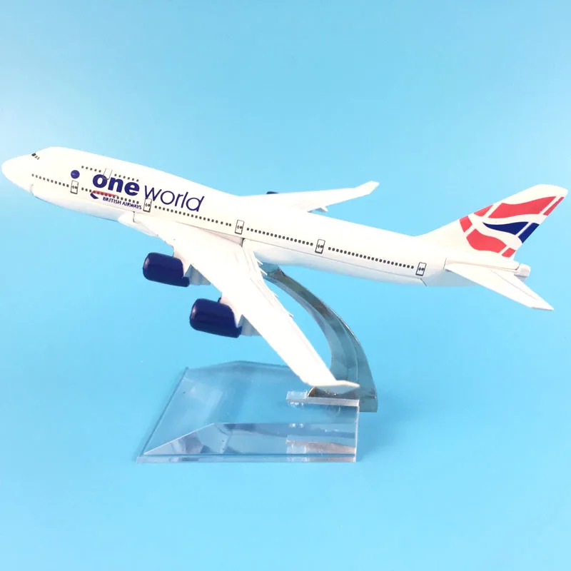 JASON TUTU 16cm One World Boeing 747 Airplane Model Airplane Diecast Metal 1/400 Scale Planes ﻿