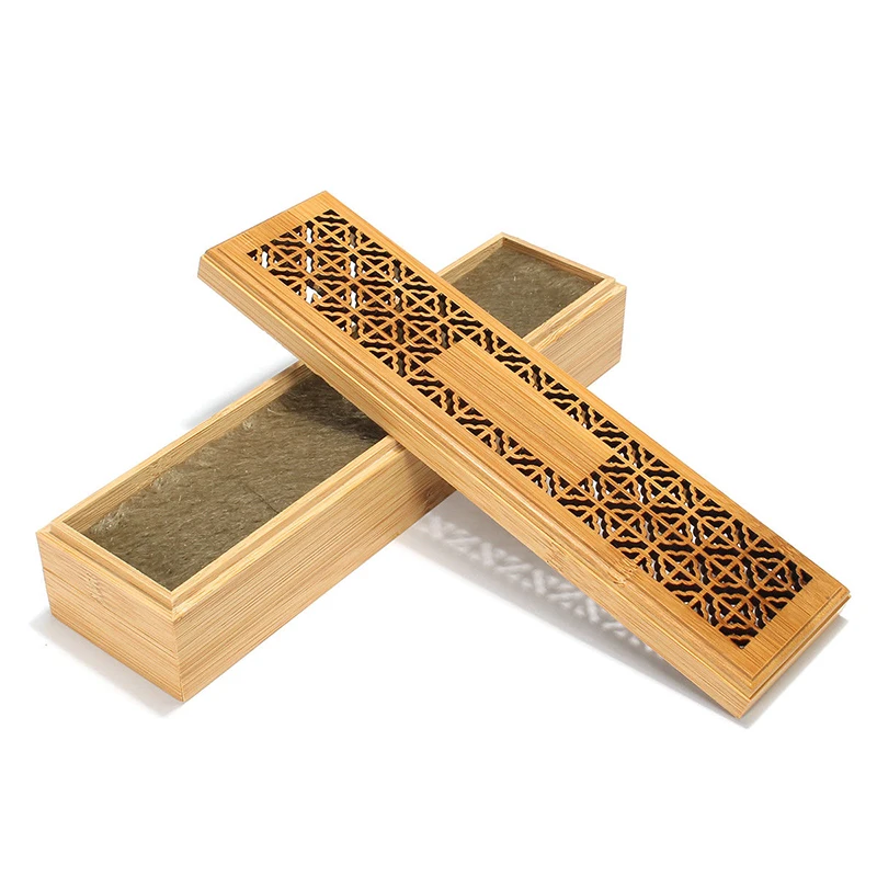 Bamboo Incense Burner Stick Holder With Drawer