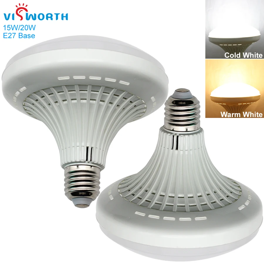 

[VisWorth]15W 20W Umbrella Bulb E27 AC 220V 230V 240V SMD2835 Led Light Warm Cold White Spotlight for Home Lighting