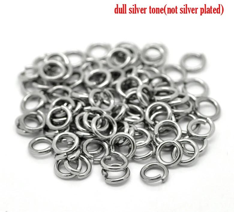 DoreenBeads 200PCs Silver Color Stainless Steel Open Jump Rings 8mmx1.5mm (B18884) yiwu