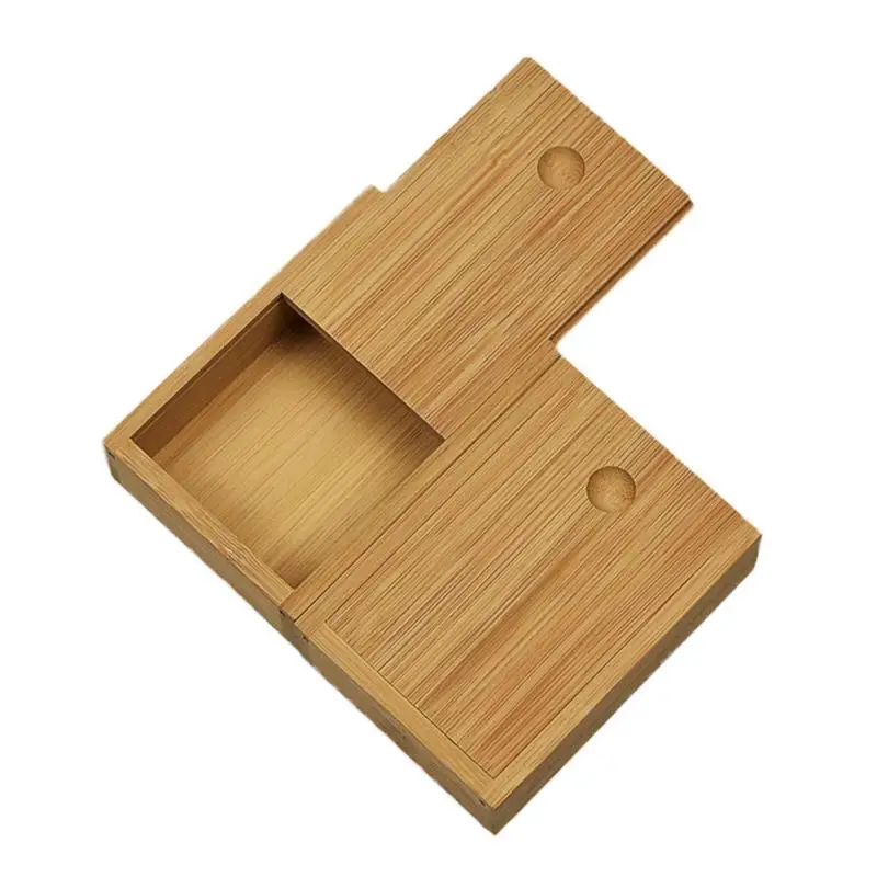 Bamboo Box Creative Desktop Organizer Wooden Storage Box Chess / Card / Playing Card Packaging Case 10.7*7.7*3.5CM view 2