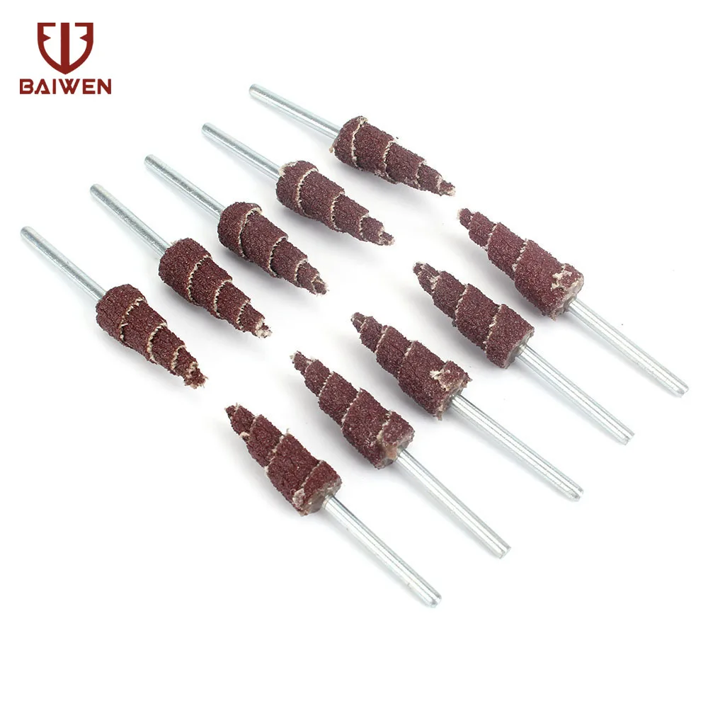 10/20/50 Stuks 10mm Slijpkop Schuurpapier Flap Kegel Dremel Accessorie Rotary Tool 80-320 Grit