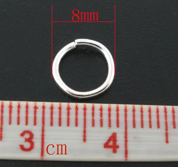 DoreenBeads 400 PCs Silver Plated Open Jump Rings 8x1mm Findings (B04096), yiwu