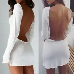 Mini robe à bandes, moulante, Sexy, manches longues, soirée, Club, courte, tendance, été, 2019