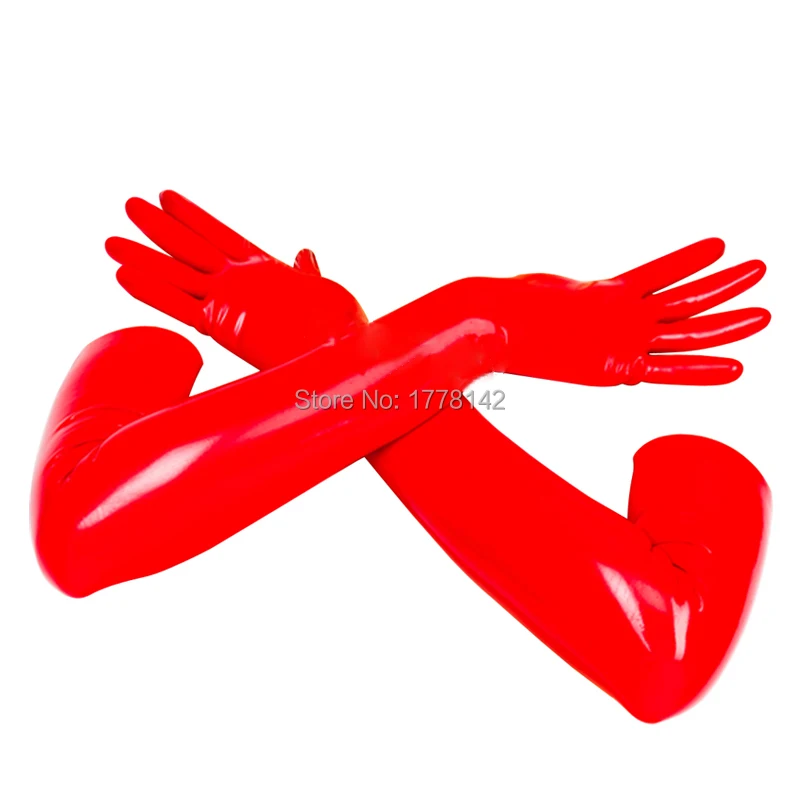 Latex Gloves Women Gloves Black Latex Long Arm Gloves Outfits Rubber Fetish Fashion Party Costume Accessory  Mittens