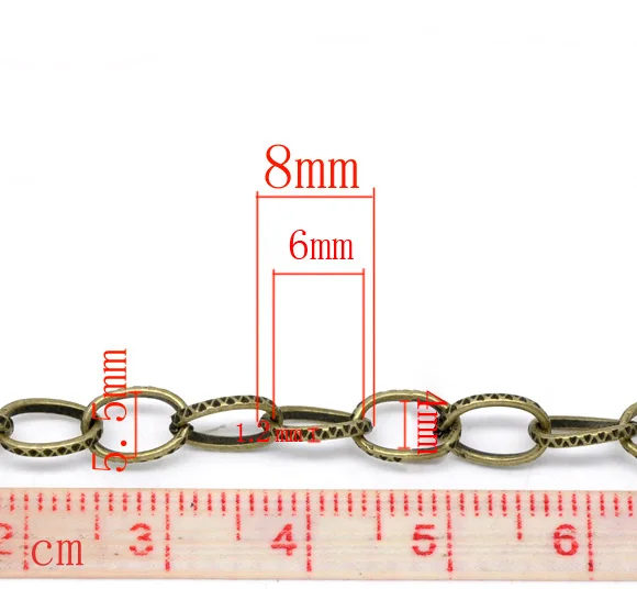 Lovely 10M Bronze Tone Link Chain for Clip On Charm 8x5.5mm (B13978)