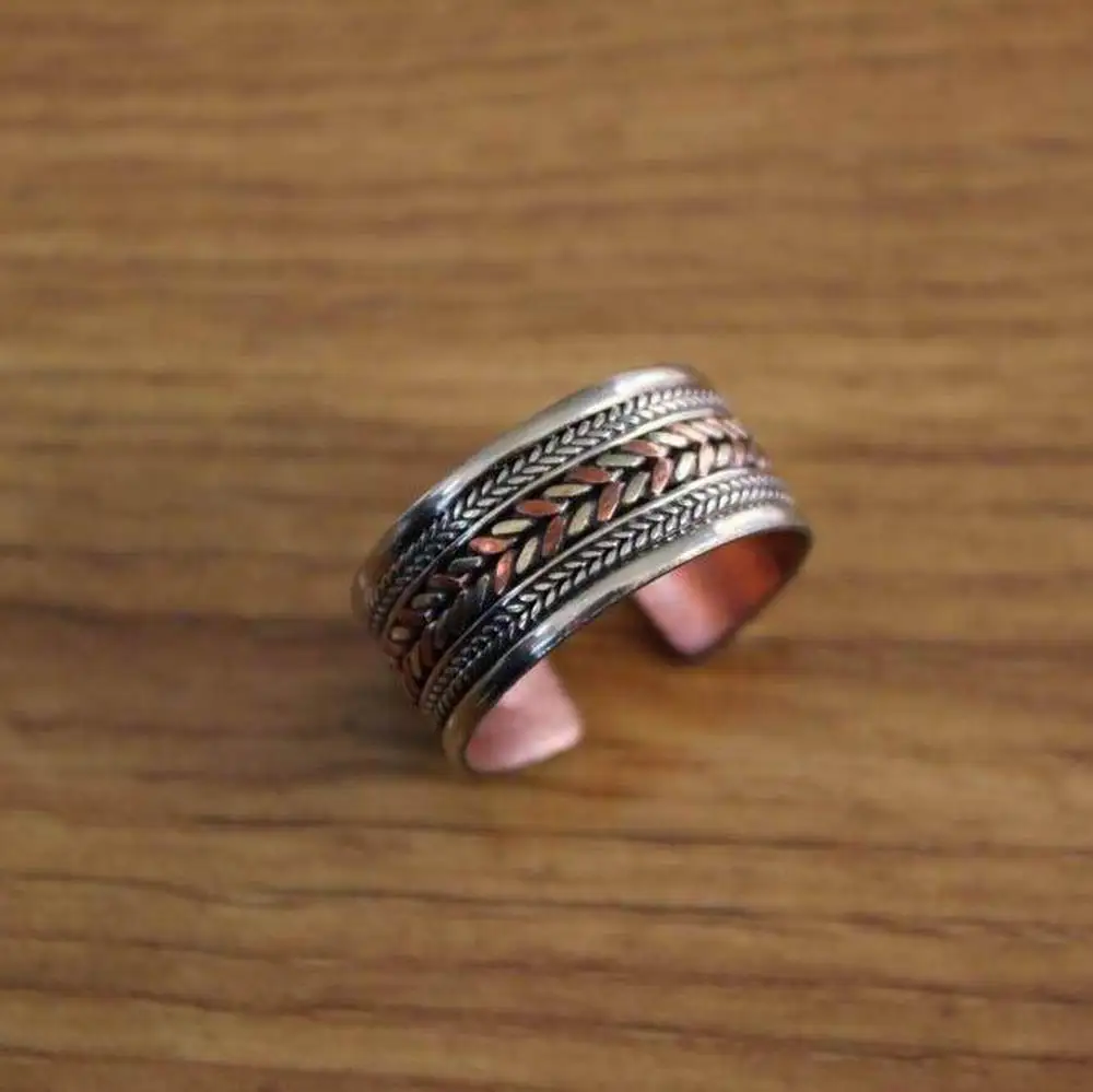 RG008 Handmade Tibetan 3 Metal Copper Adjustable Ring or Thumb Ring India Nepal Jewelry New Arrival