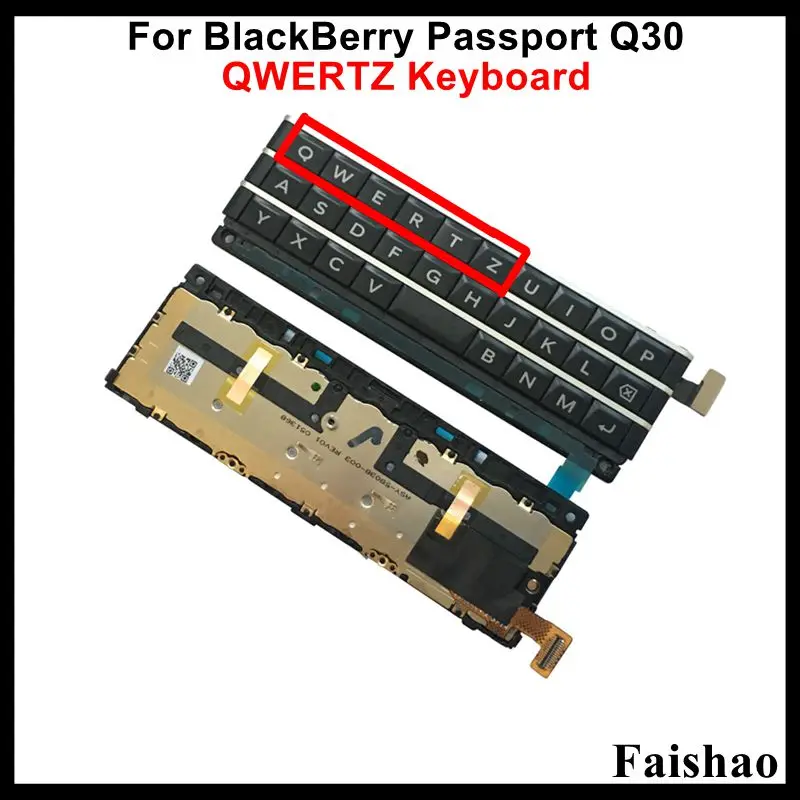 FaiShao New QWERTZ Keypad Keyboard Black For BlackBerry Passport Q30 Replacement