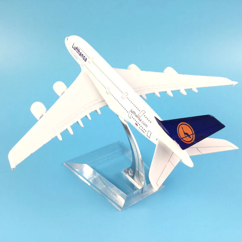 Jason Tutu 16Cm Lufthansa Airbus 380 Airways Vliegtuig Vliegtuig Diecast Metalen 1/400 Schaal Vliegtuigen