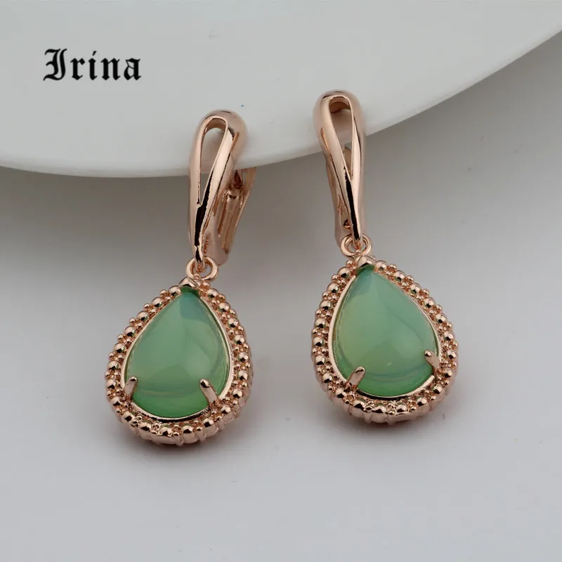 Irina 5 Color Classic  Water Drop Glass Stone Beads Crystal Pendant Dangler Dangle Earring Women Jewelry Decoration