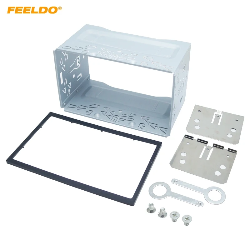 

FEELDO 3Set Car Stereo Audio 2DIN Metal Cage Fascias Frame Brackets/Screws/Keys For Volkswagen 1997-2009 Series Jetta Chico