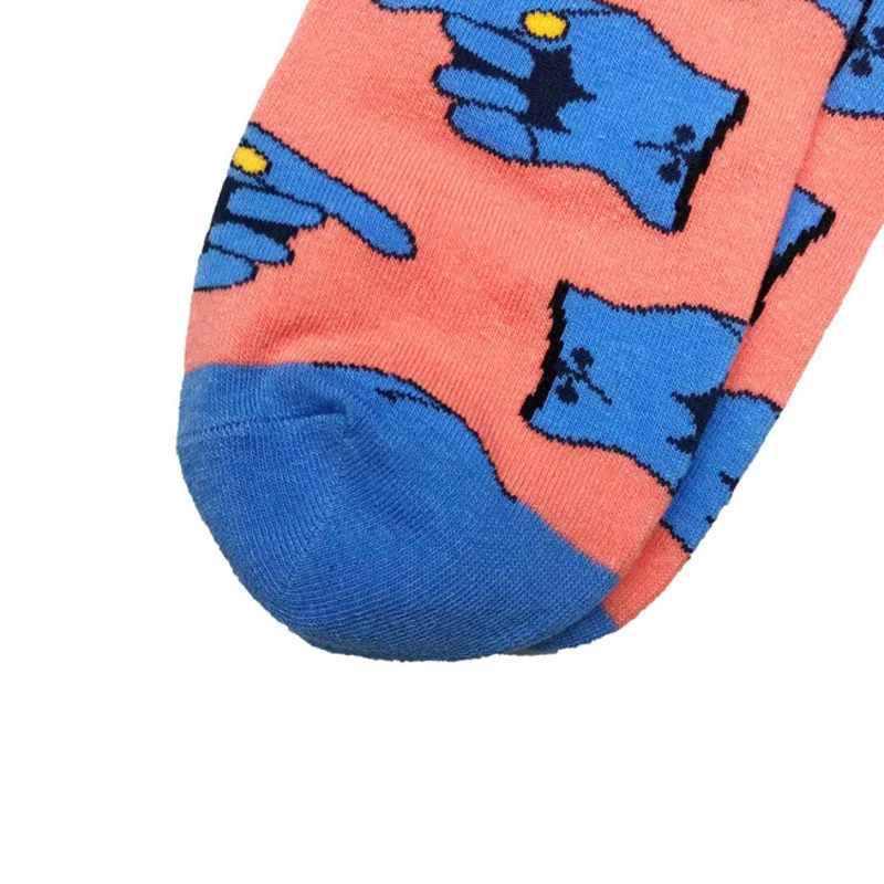 Men Sock Cartoon Flower Leaves Submarine Bird Fashion Harajuku Happy Funny Skate Hip Hop Street  Male Casual Cotton Socks Autumn