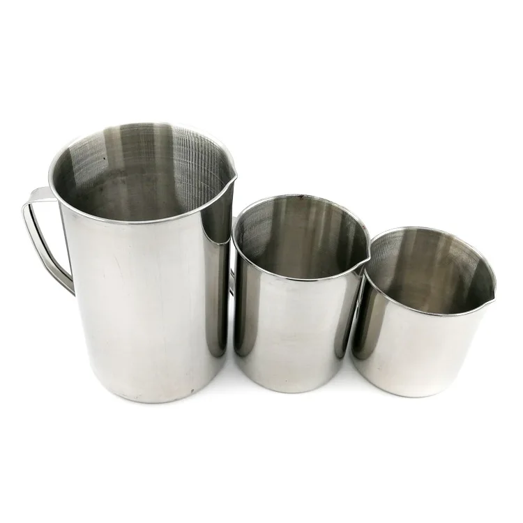 500ML/1000ML/2000ML Stainless Steel Milk Coffee Cup Pitcher Jug Milk Foam Container Measuring Cup Coffee Kitchen Tool