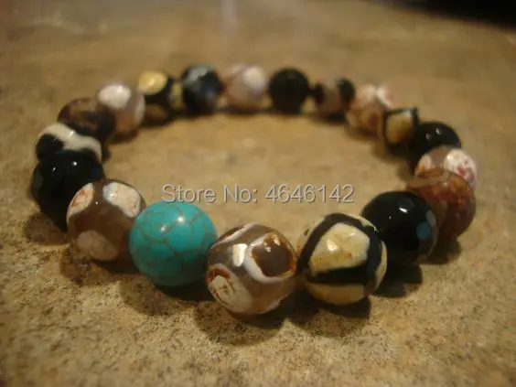 Bohemian Mixed Stones Agates Turquoises Beaded Boho Chic Stretch Bracelet