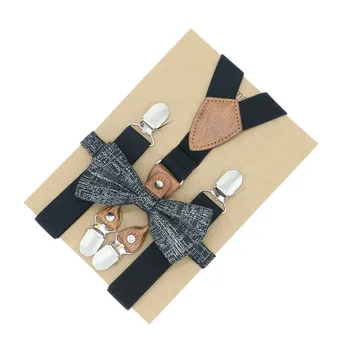 Jongens Bruiloft Accessoire Jarretel Perfecte Match Verstelbare Nobele Patroon Vlinderdas Set Bijpassende Outfits