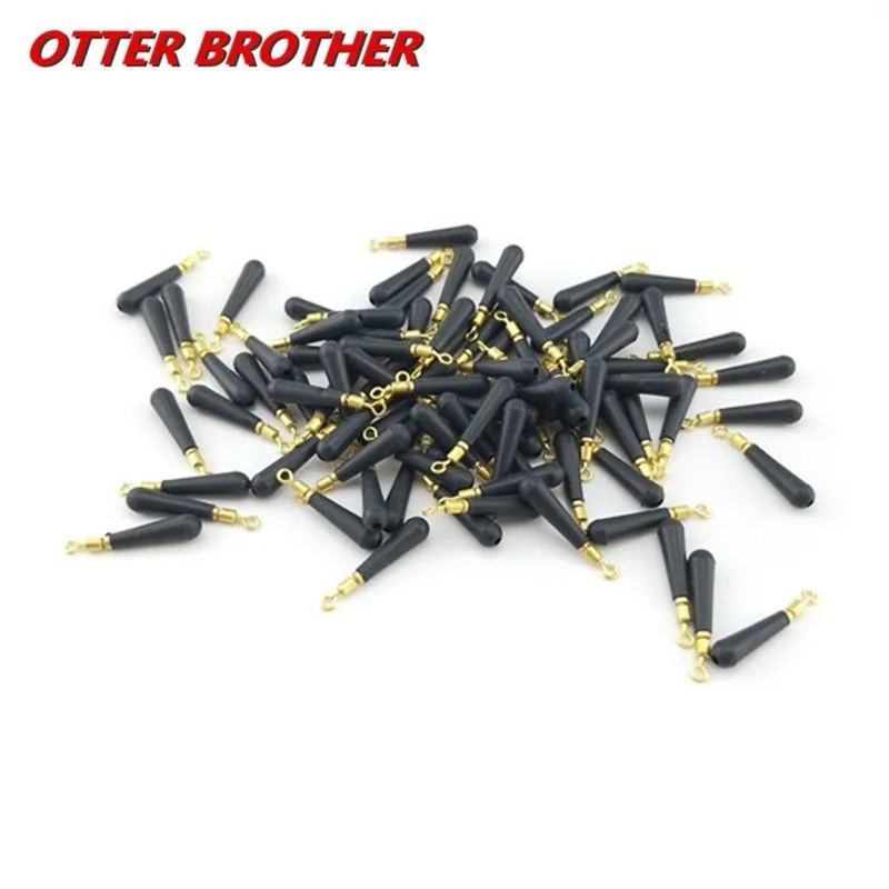 

30pcs/Lot Copper Head Fishing Gear Block Rotation Drift Fishing Floats Rubber Bobber Float Seat Rest Accessories And Tools