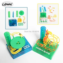 Education STEM Marble Run Electronic DIY Construction Maze Balls Building Blocks Track Toys with music,Multicolor Smart Play