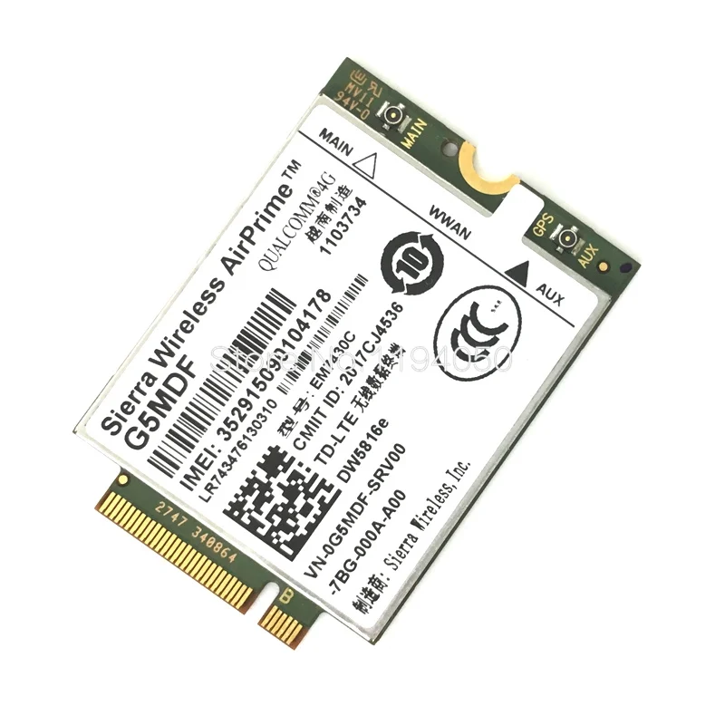 WDXUN EM7430 DW5816e GOBI6000 4G LTE module EM7430 DW5816 for Latitude 7280 7285 7290 7389 7390 7480 7490 E7470 Cat6 DW5811e