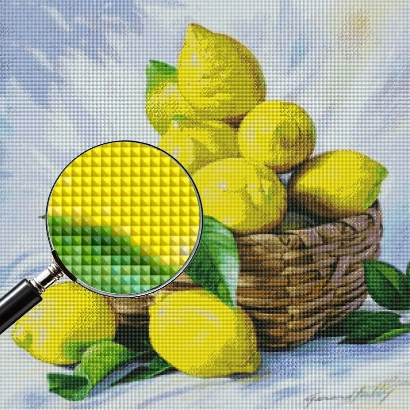 Pittura diamante 5D fai da te frutta limone mosaico paesaggio diamante ricamo punto croce immagine strass decorazioni per la casa regali