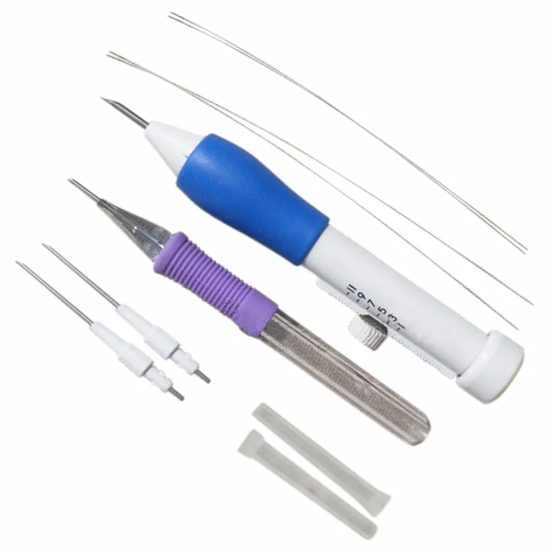 Hot Practical ABS Plastic DIY Magic Embroidery Pen Set Needle knitting Needles Tool Fancy Interchangeable Punch needlework Stitc