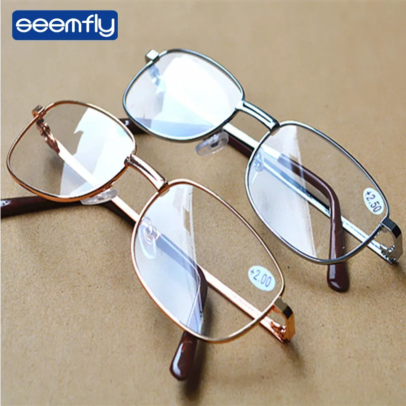 Seemfly Clear Vision Glasses Magnifier Magnifying Eyewear Reading Glasses Portable Gift For Parents Presbyopic Magnification