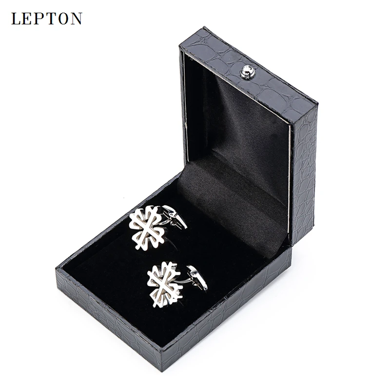 Lepton Stainless Steel Cufflinks For Mens Hot Sale High Shiny Metal Cuff links Wedding Party Gift Men Shirt Cuffs Cufflink