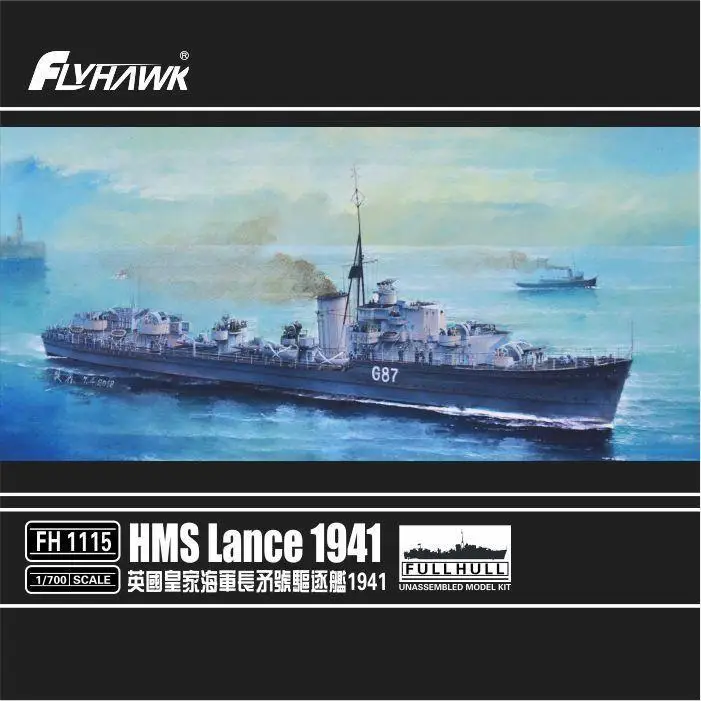 

Flyhawk 1115 HMS 1/700 Destroyer Lance 1941 top quality Royal Navy New 2018