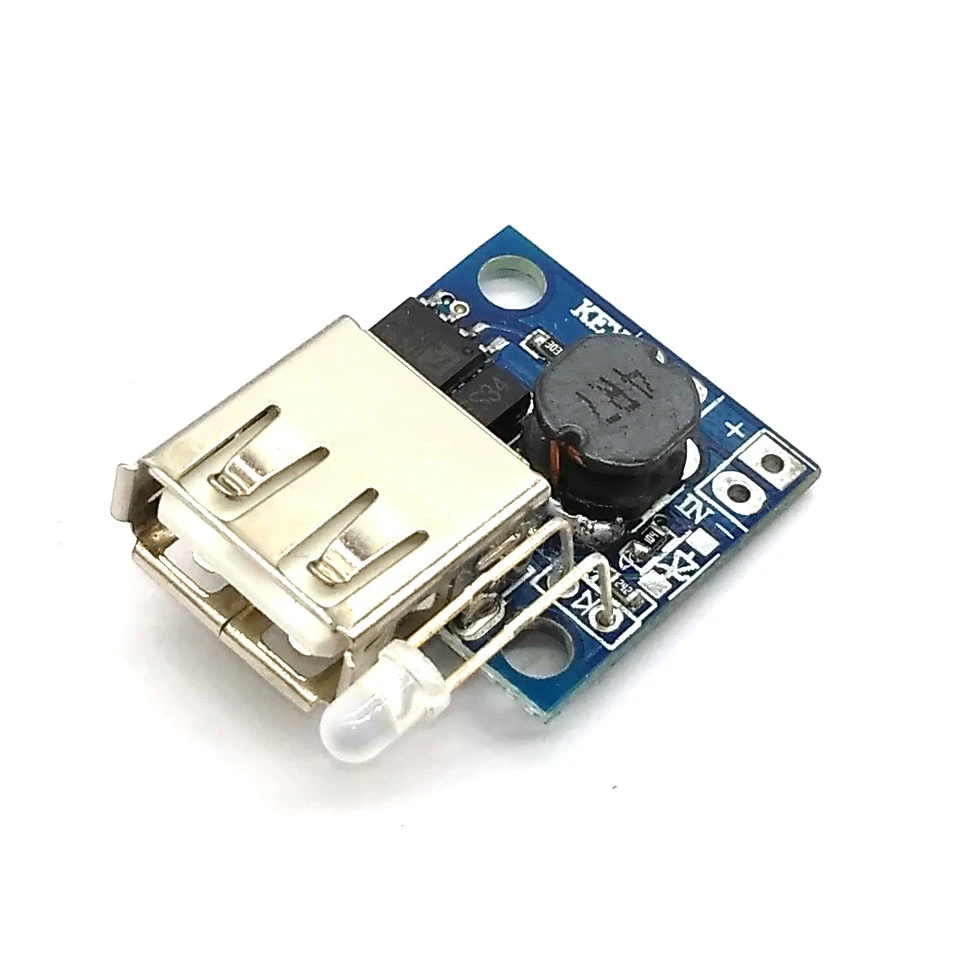 미니 DC-DC 2.6V-5.5V 3.3V3.7V ~ 5V 2A USB 출력 충전기 배터리 표시기가있는 비 절연 부스트 모듈