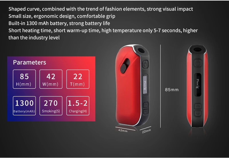 Pluscig dvcpro p2 LED displej temp-control 1300mah velký baterie compatibility s skříňka  mob elektronická cigareta vape kit(2pcs)