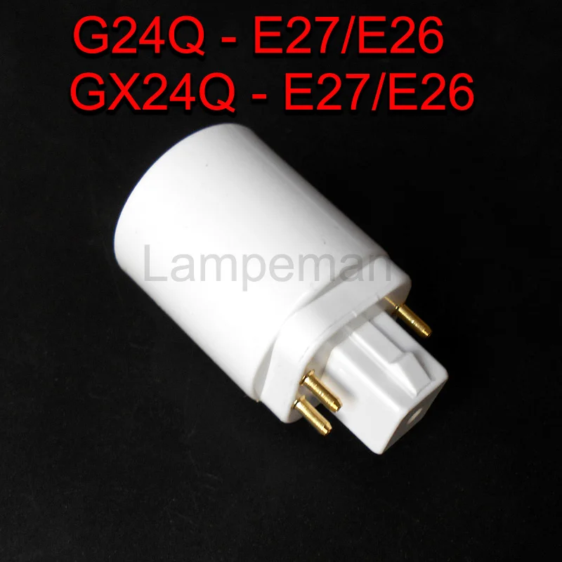 ABS LED G24 do E27 gniazdo adaptera halogenowe gx24q CFL podstawa lampy konwerter e27 do g24 Adapter oprawka do żarówki 4pin 85-265V