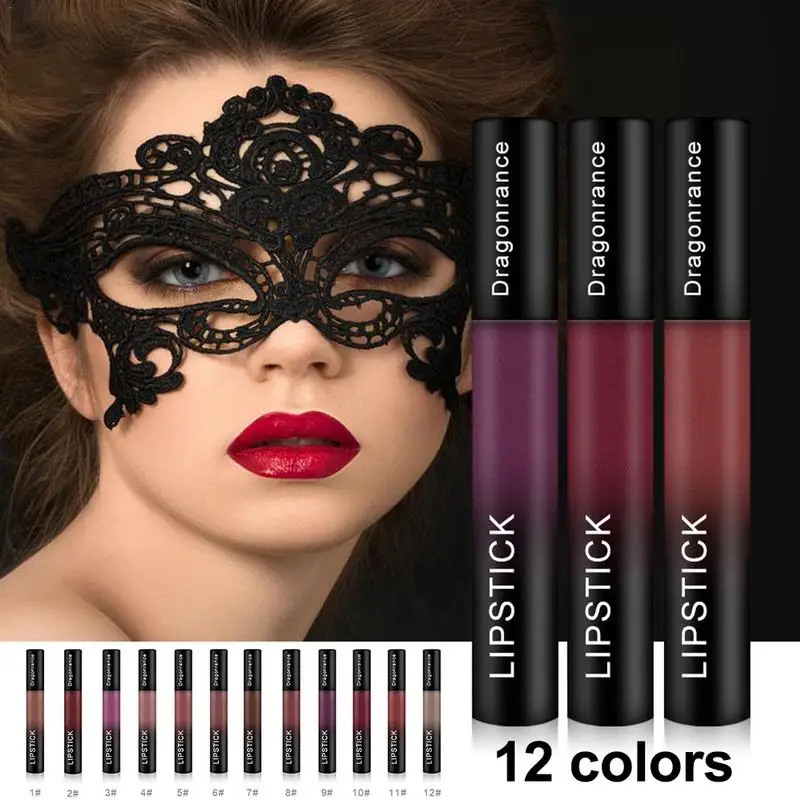 12 Colors Makeup Lipstick Matte Long-lasting Nude Shine Liquid Lip Gloss Matte Waterproof Cosmetics Lips