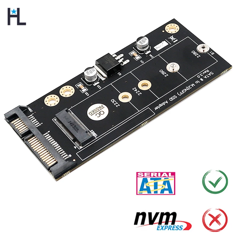 HL SATA III adapter for SSD allows to convert M.2 KEY B SSD into a standard SATA 2.5