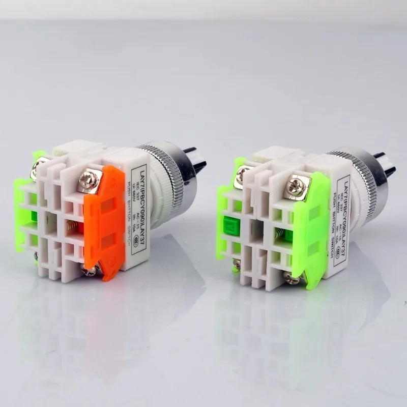 Rotary Switch Knob Button 22mm 4 Screws Terminals 2 Way Small Size 2 Position 3 Position Lay7 Lay37 Y090