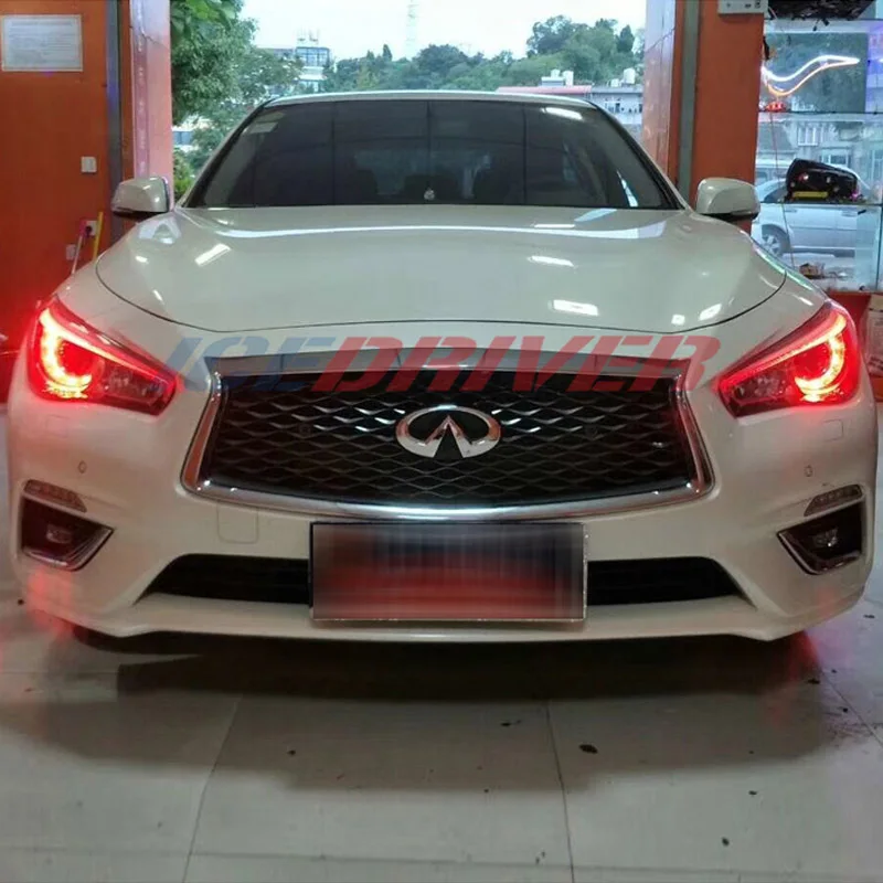 Icedriver dla Infiniti Q50 DRL RGB wielokolorowe oświetlenie LED deski światła dzienne czerwony niebieski RGBW Demon oczu żarówki Q50L Q70