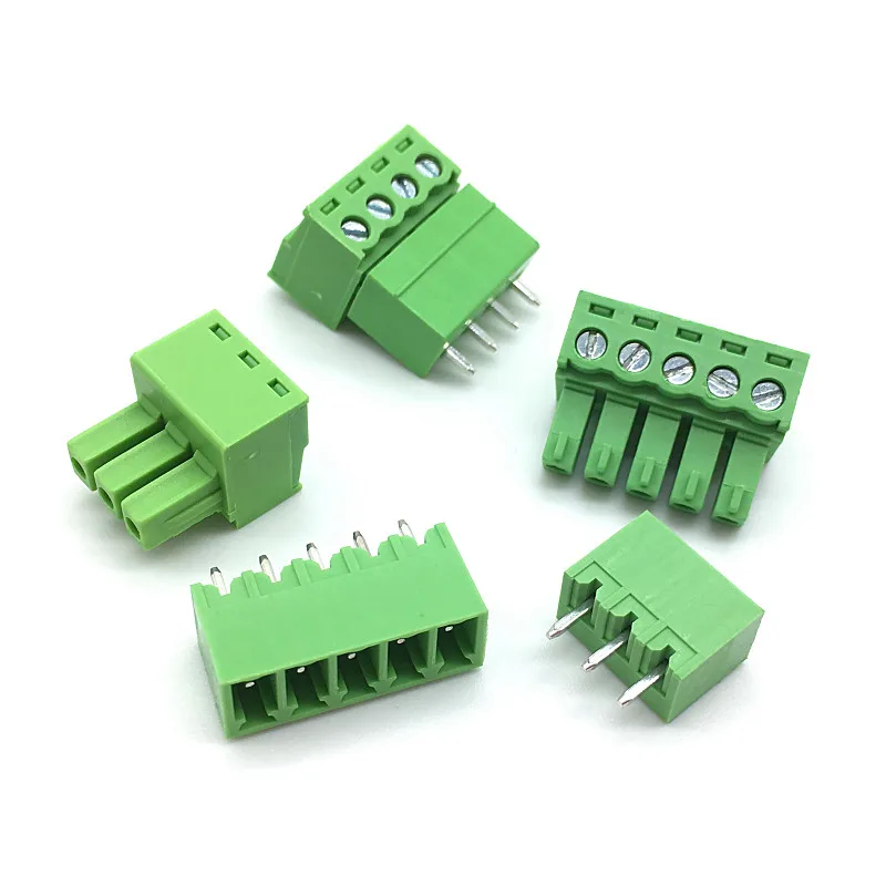 50set/lot 3.81 15EDG 15EDGK Male Female Pluggable Terminal 3.81MM Staight Needle 2/3/54/5/6/7/8PIN Screw Plug-in