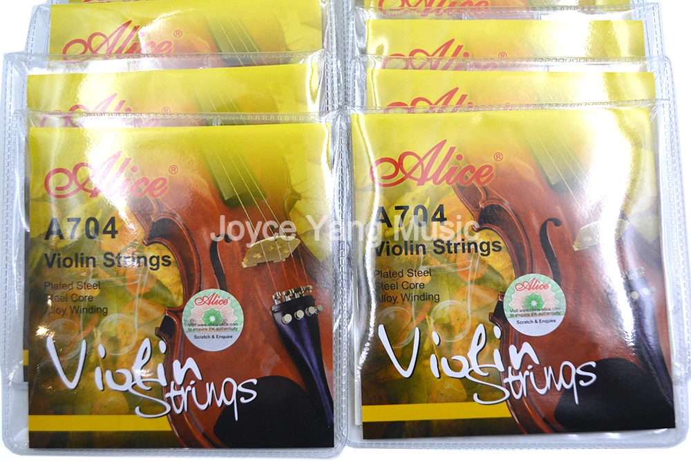 

10 Sets of Alice A704 Violin Strings 4 Strings Steel Core Al-Mg/Ni-Fe Winding Strings 1st-4th Free Shipping