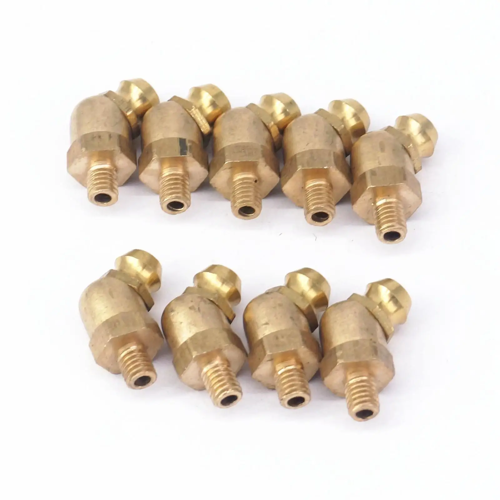 

10pcs M6 x 0.75mm Metric Male 45 Degrees Brass Grease Zerk Nipple Fitting For Grease Gun Machine Tool Accessories