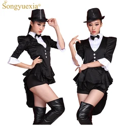 2017 Black Swallowtail Ds Stage Dress Broadway Magician costumes Bar Nightclub Start Dance Costume Show clothing