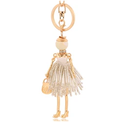 crystal keychains populer jewelry white rhinestone key chains rings tassel keyring women girl fashion 2022 jewelry