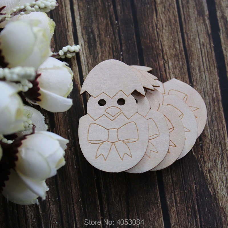 Wooden Chick Shape Craft Bird Chick in egg,  Baby Decoration Gift Ornament Laser Cut