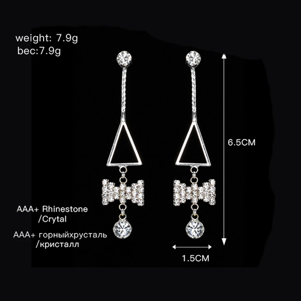 Mode Bruiloft Lange Drop Oorbellen voor Vrouwen Crystal Rhinestone vlinder Bridal Party Prom Koreaanse Oorbellen Sieraden Gift E585