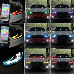 Icedriver for AUDI A4 S4 DRL RGB multicolor LED boards 2013-2015 daytime running lights Red RGBW Demon Eye lighting bulbs