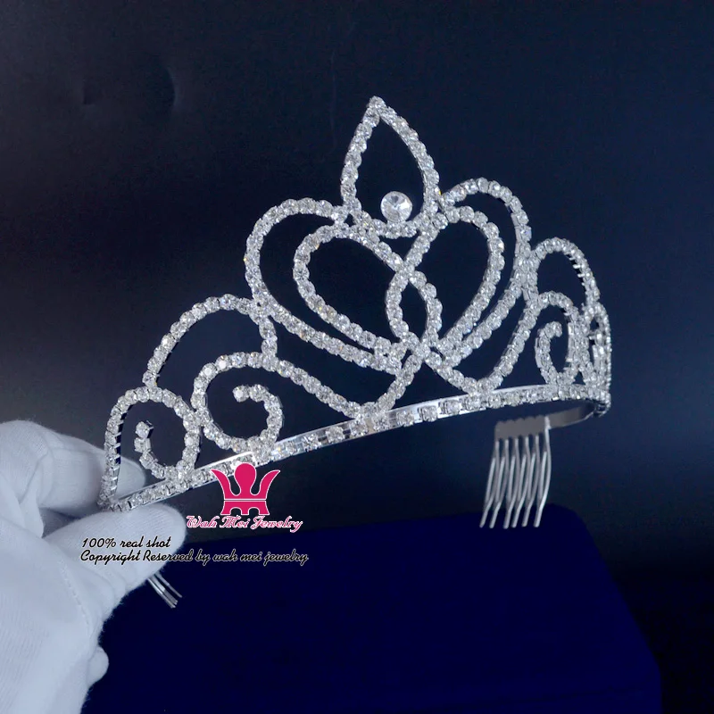 

Rhinestone Crowns Beauty Pageant Queen Medium Bridal Wedding Crystal Headband Princess Pretty Girls Party Show Prom Hairwear