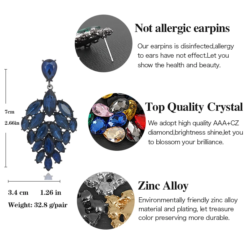 VEYO Luxury Full Crystal Drop Earrings for Women Hyperbole Fashion Jewelry New