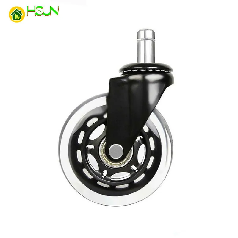 

2.5/3 Inch PU Furniture Casters 360 Degree Swivel Mute For Office Computer Chair Adjustable Rolling Double Bearing Cart Wheel