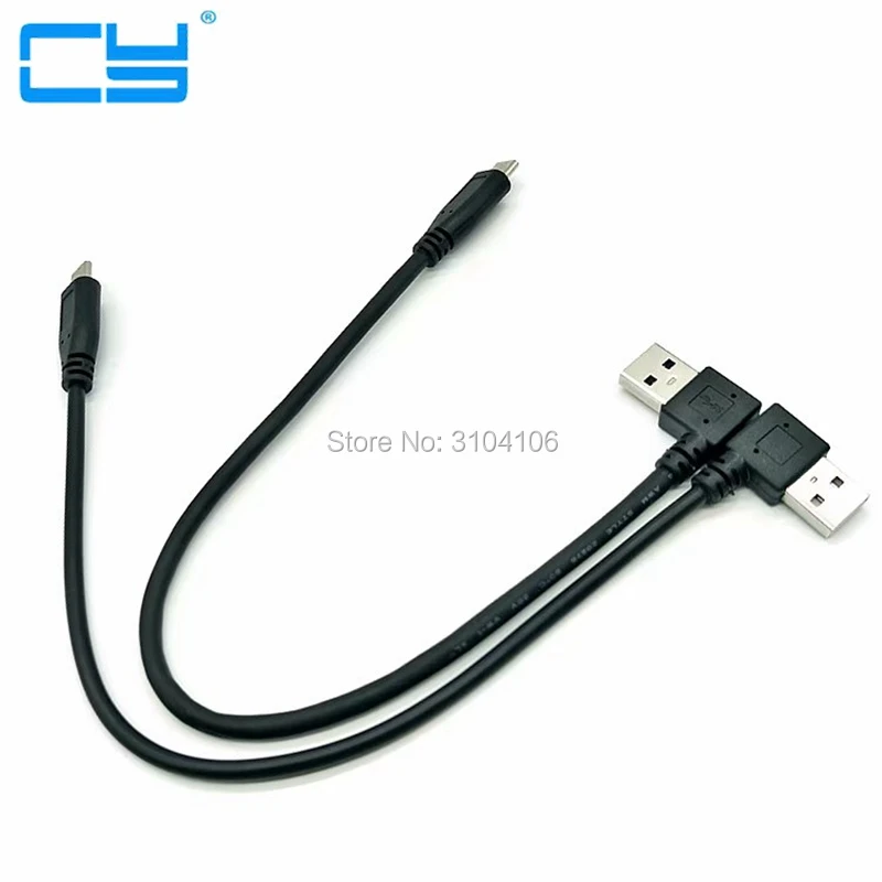 type-C to USB3.0 A male adapter cable type-A male to USB3.1 type-C 90 Degree Right&Left  Angled bent bending short cable 30cm