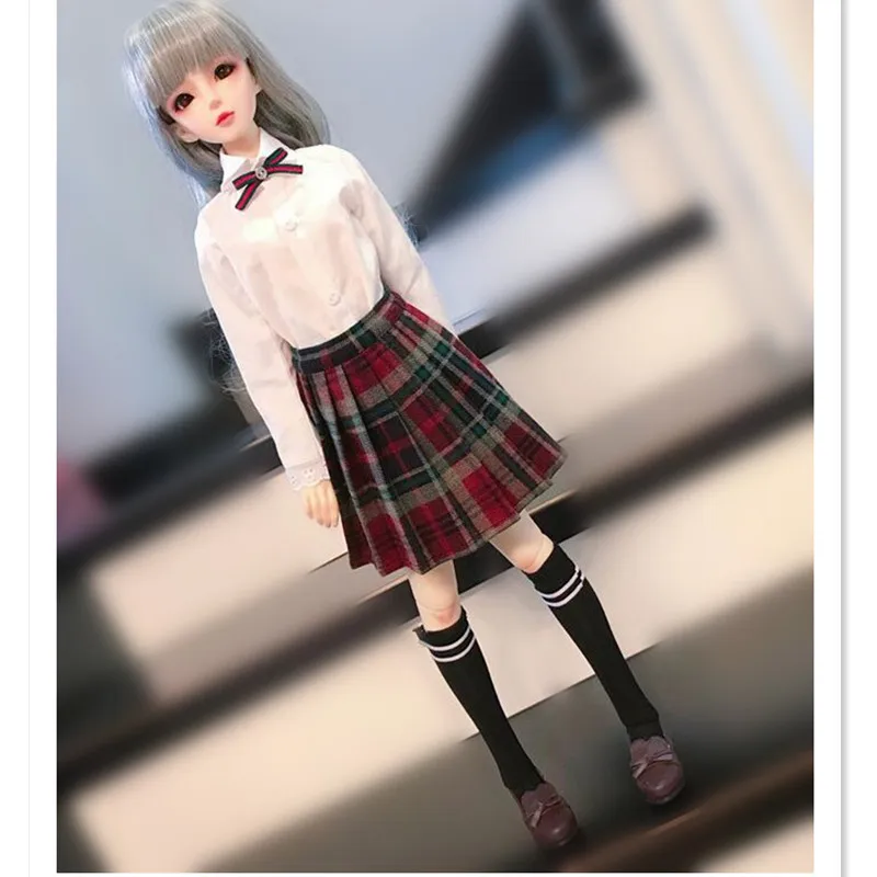 BJD Doll Clothes School Uniform for Dolls Accessories,Blue Suit Jacket Set Doll Clothing for 1/3 1/4 BJD DD MSD Doll