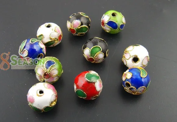 DoreenBeads 30PCs Cloisonne Ball Spacer Beads In Assorted Colors 10mm Dia. (B01242), yiwu