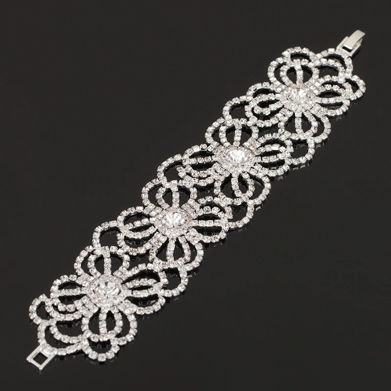 Charming bride wedding bracelet for women crystal Shiny rhinestone Wide fashion Bracelet Princess  more style Jewelry B3001